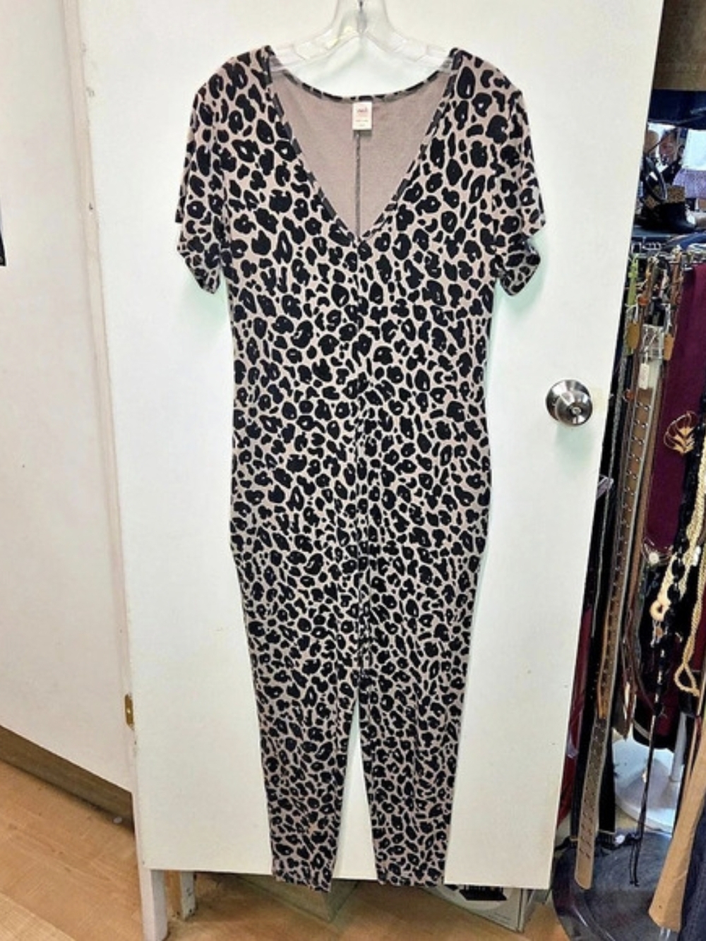 Smash + Tess The Sunday Romper Leopard Print Beige & Black Size Small